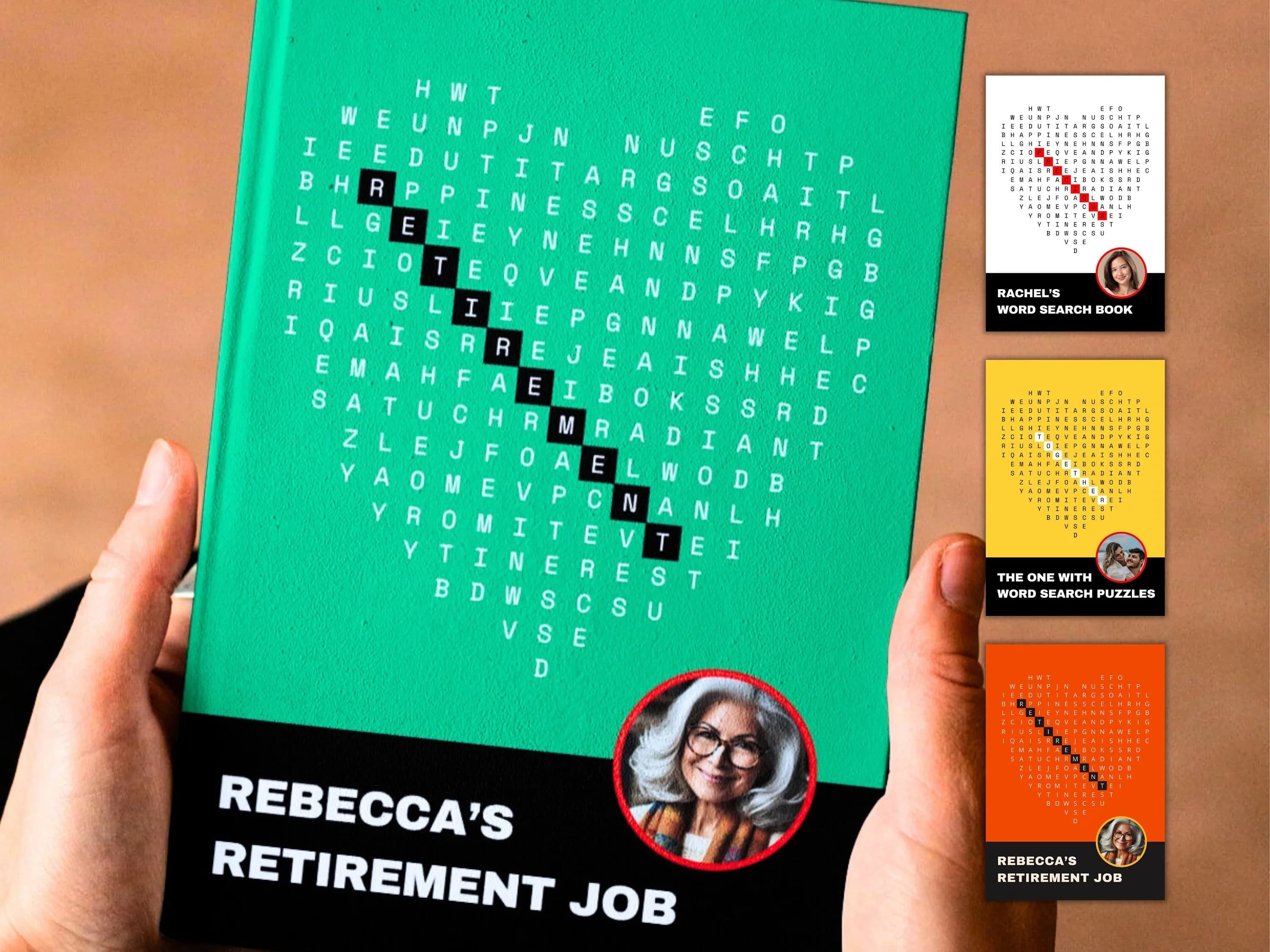 Personalized retirement word search book — custom gift