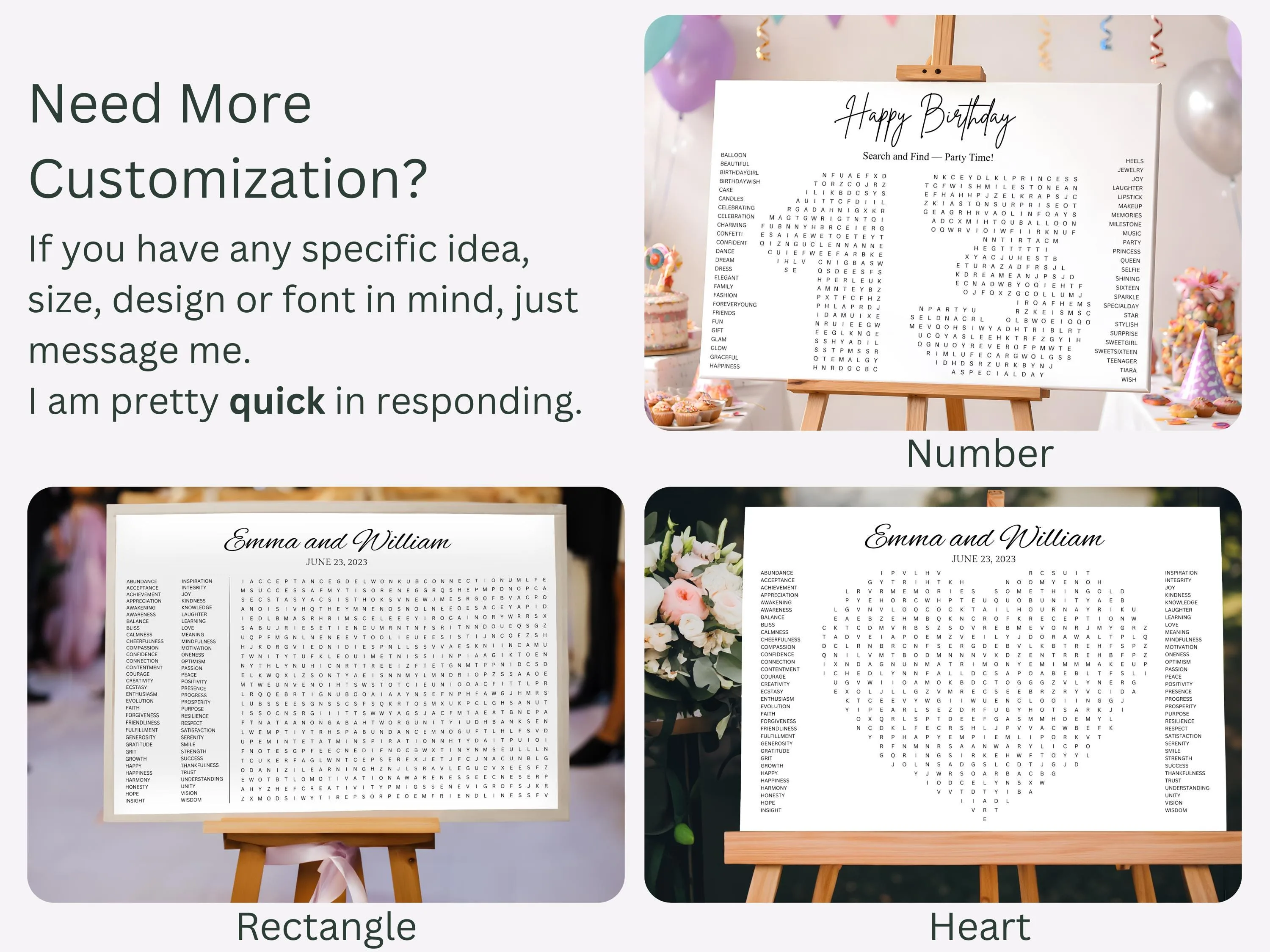 Custom Anniversary Number Shape Word Search – Milestone Keepsake 5