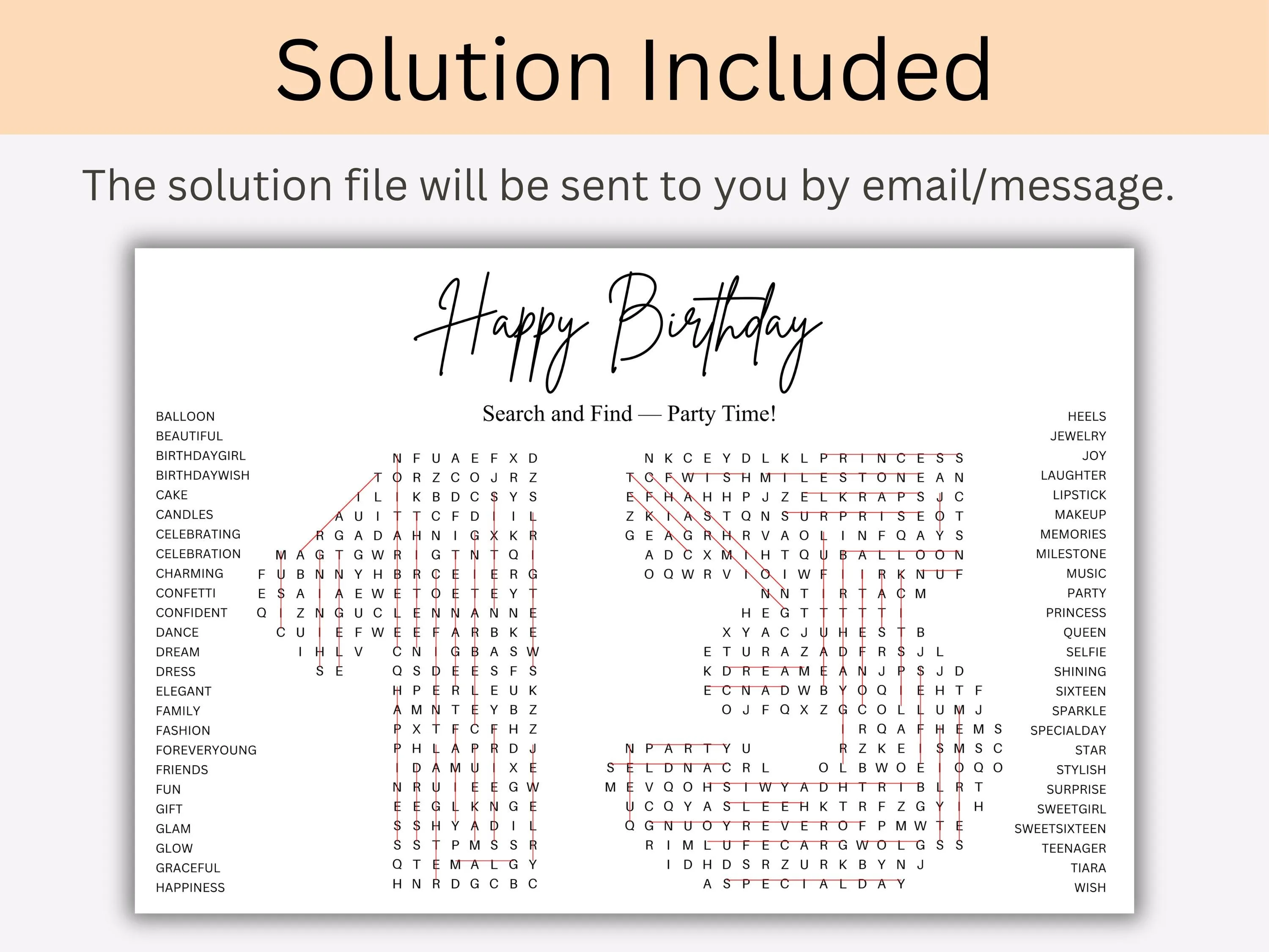 Custom Anniversary Number Shape Word Search – Milestone Keepsake 7