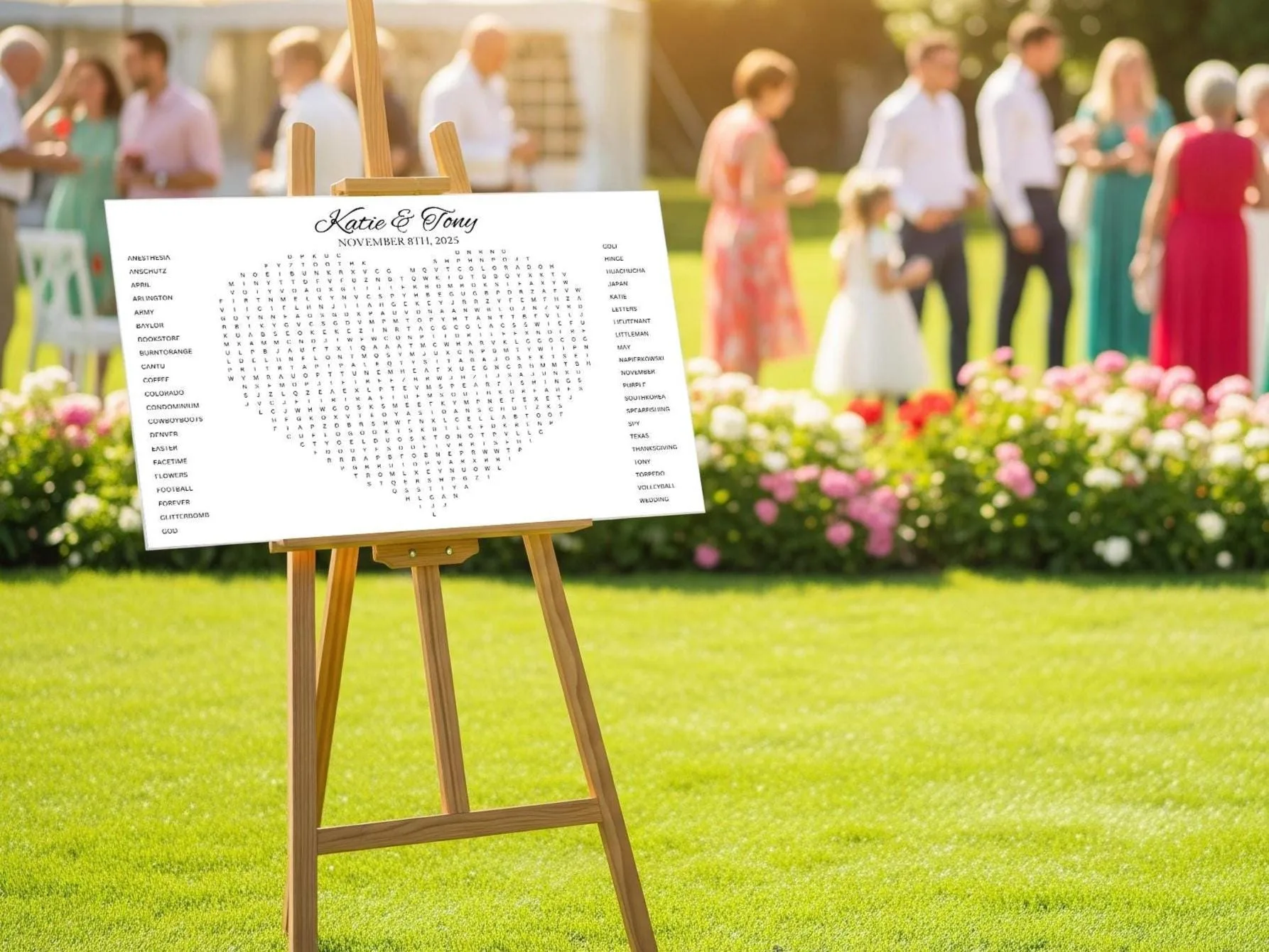 Custom Bridal Shower Word Search Puzzle – Personalized Game Poster