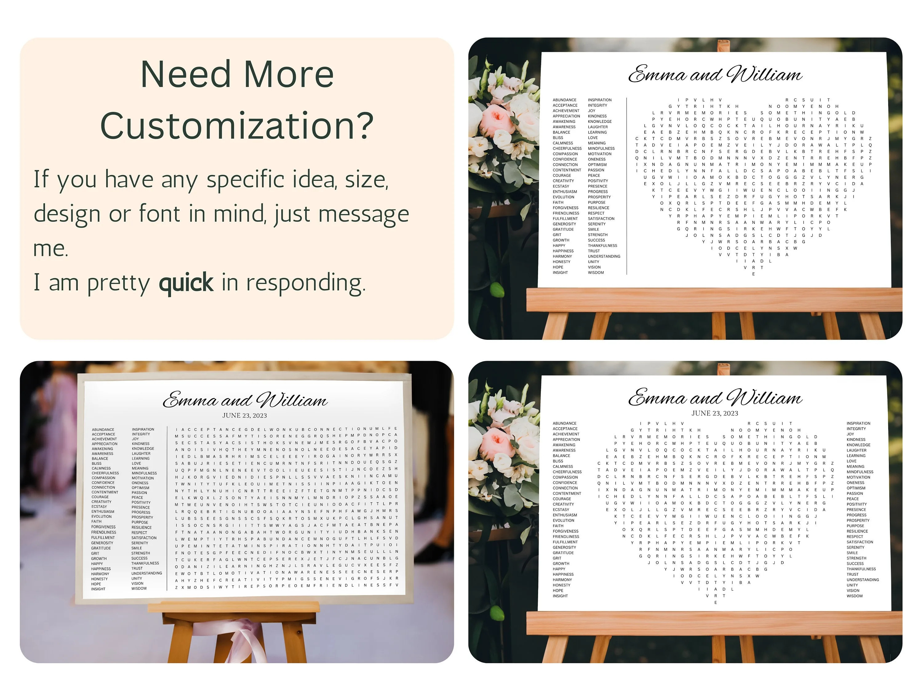 Custom Bridal Shower Word Search Puzzle – Personalized Game Poster 6