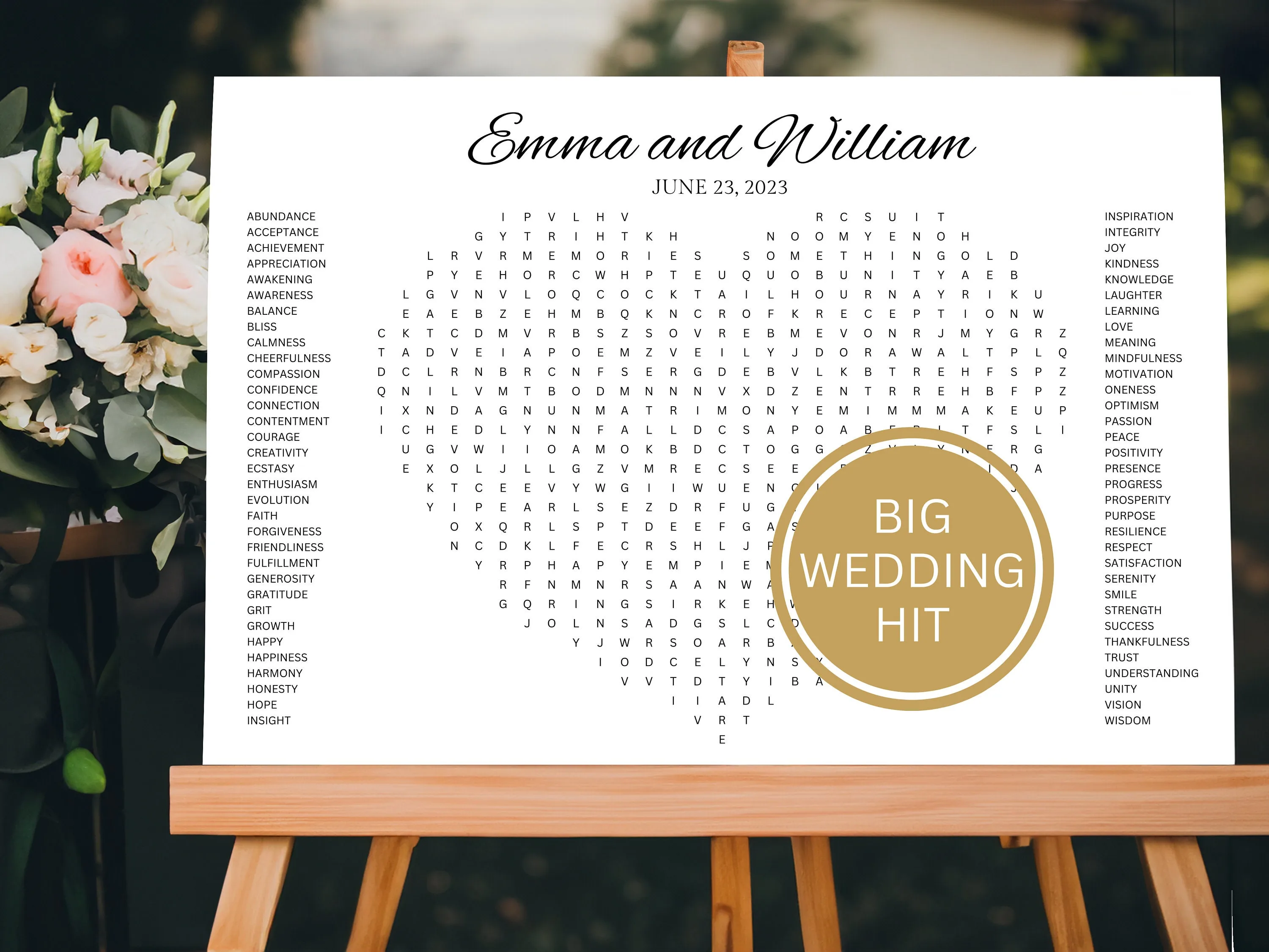 Custom Bridal Shower Word Search Puzzle – Personalized Game Poster 7