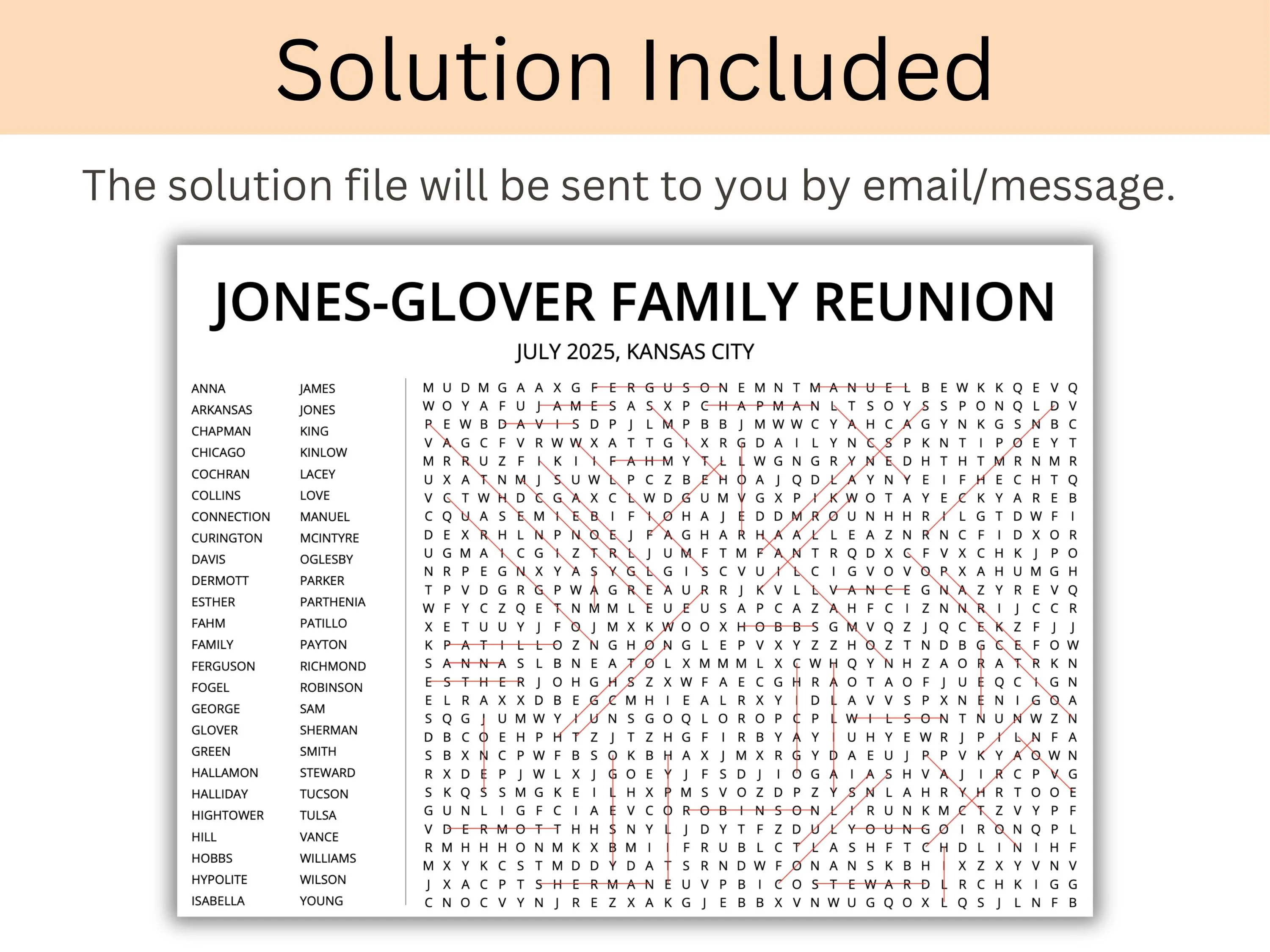 Custom Class Reunion Word Search Puzzle – Giant Foam Board Game 8