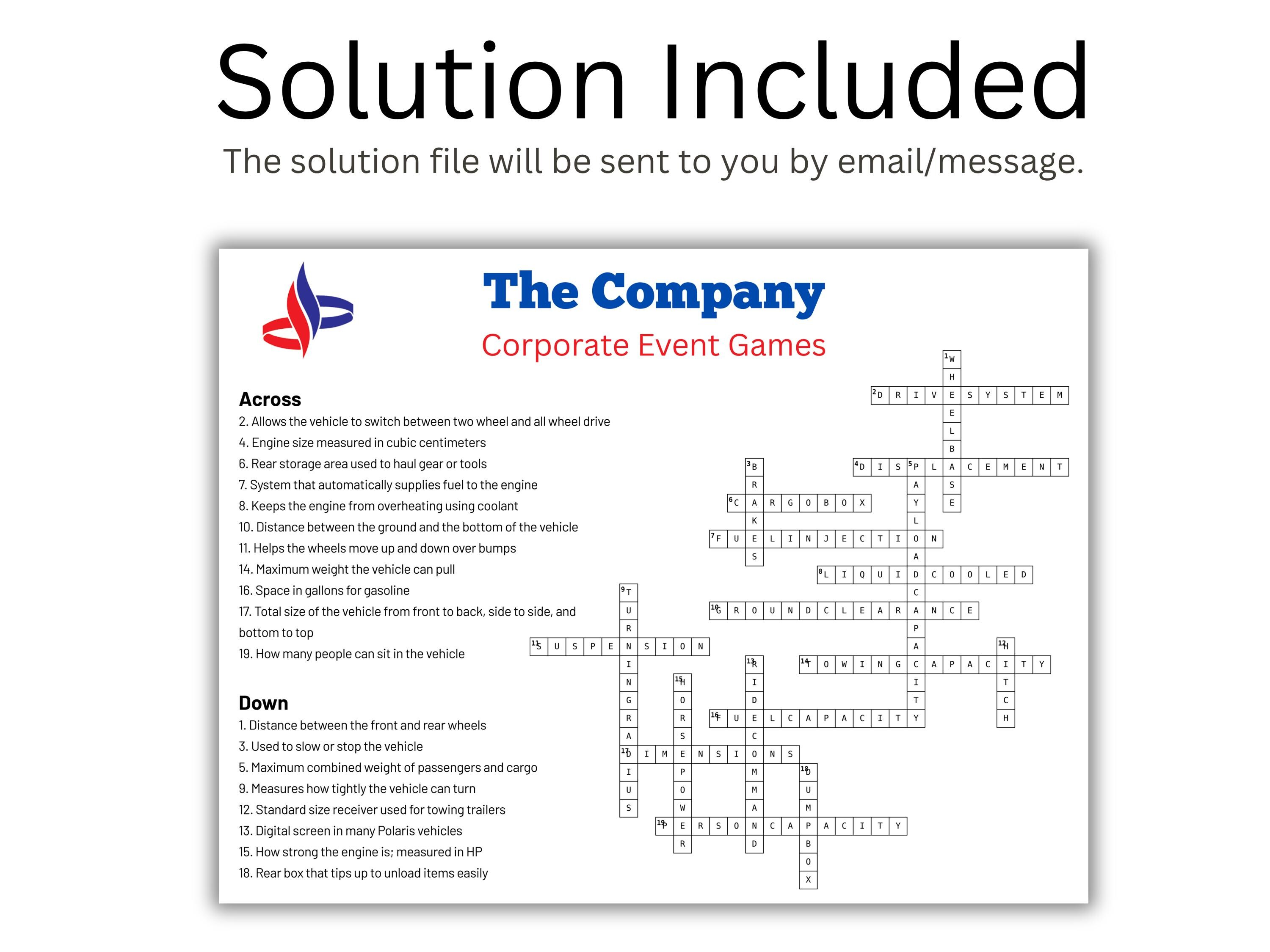 Custom Corporate Crossword Game | Team Building Event Activity | Office Party Icebreaker 7
