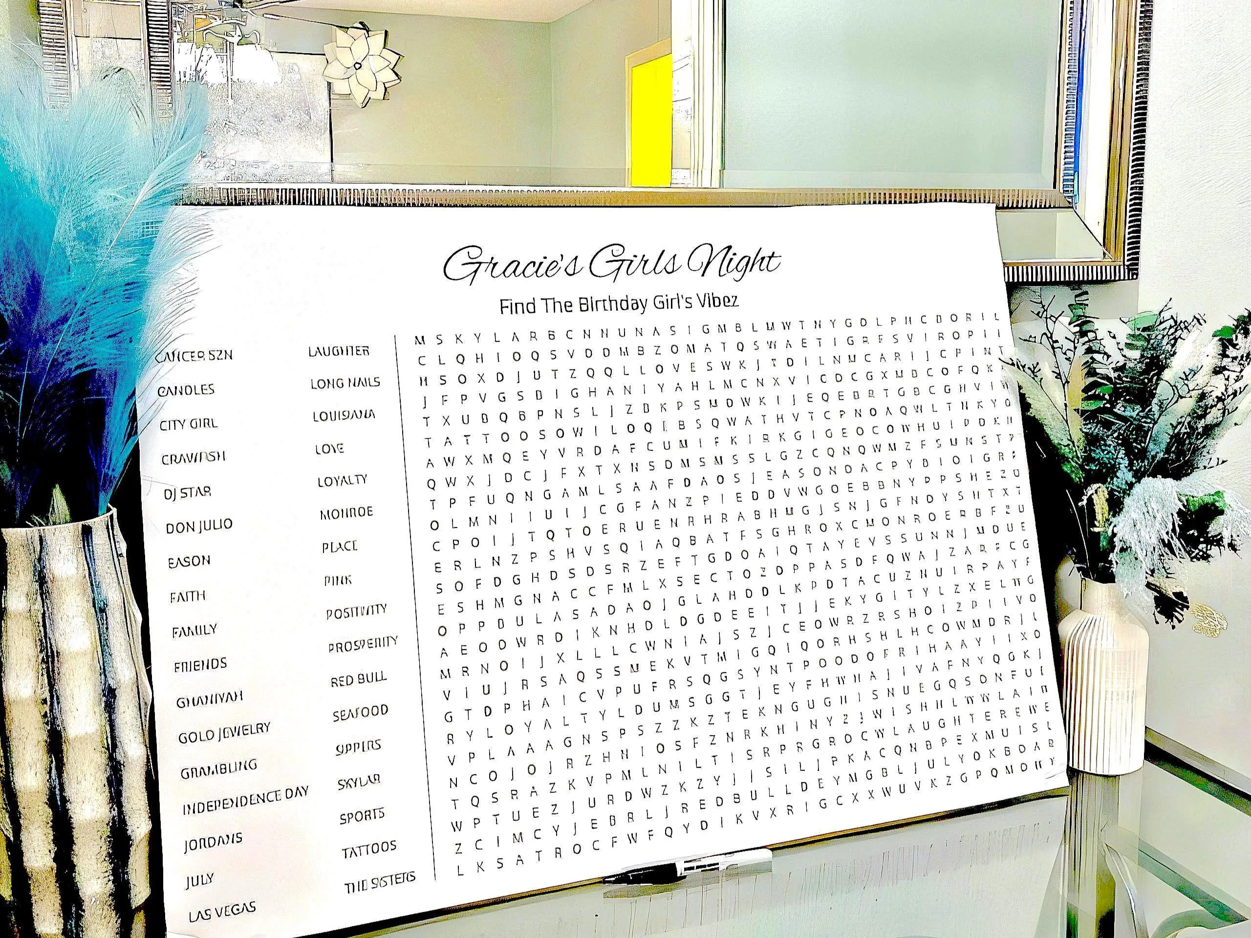 Custom Shape Wedding Word Search Puzzle – Giant Rehearsal Game 2