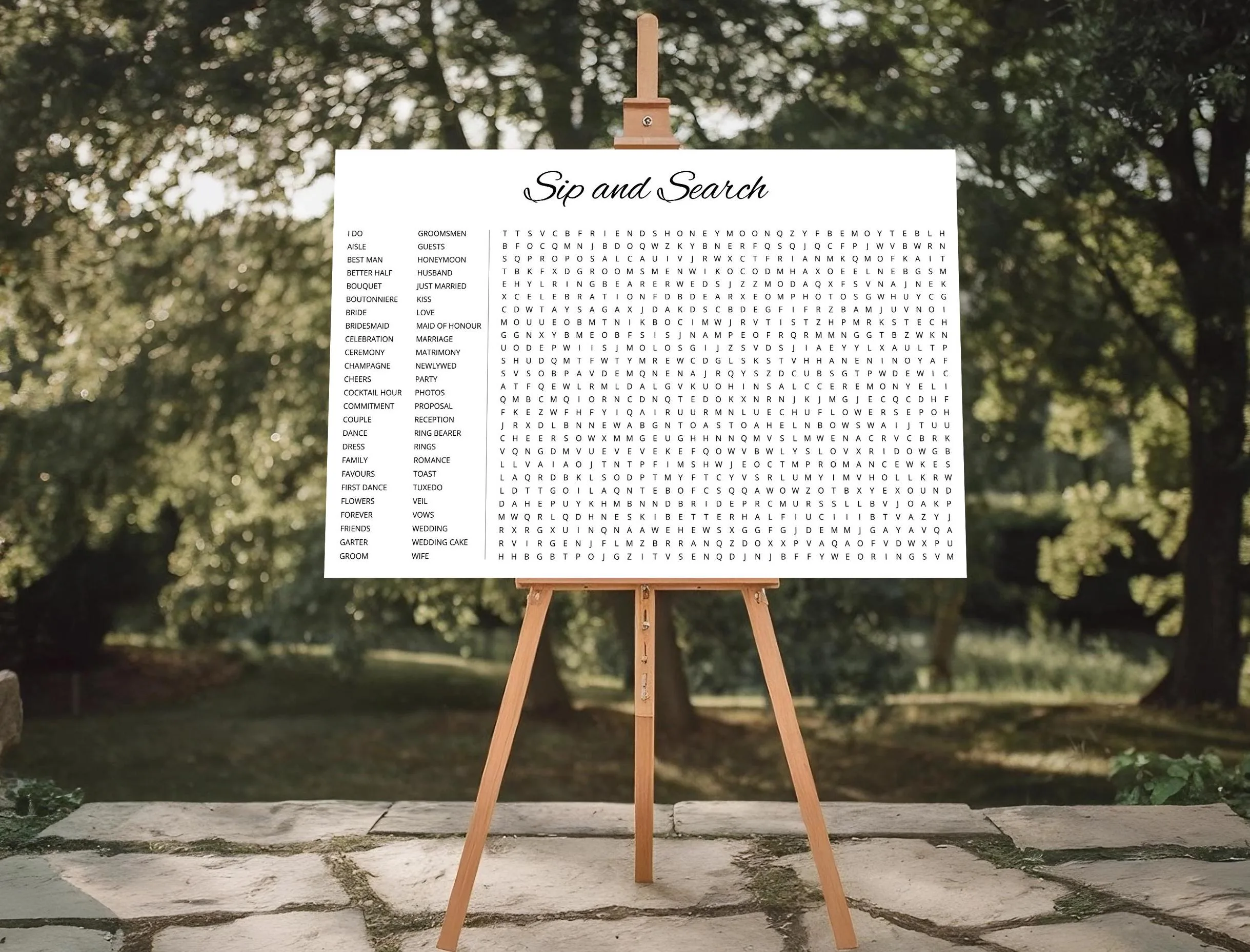 Giant Wedding Word Search Puzzle – Engagement Party Activity