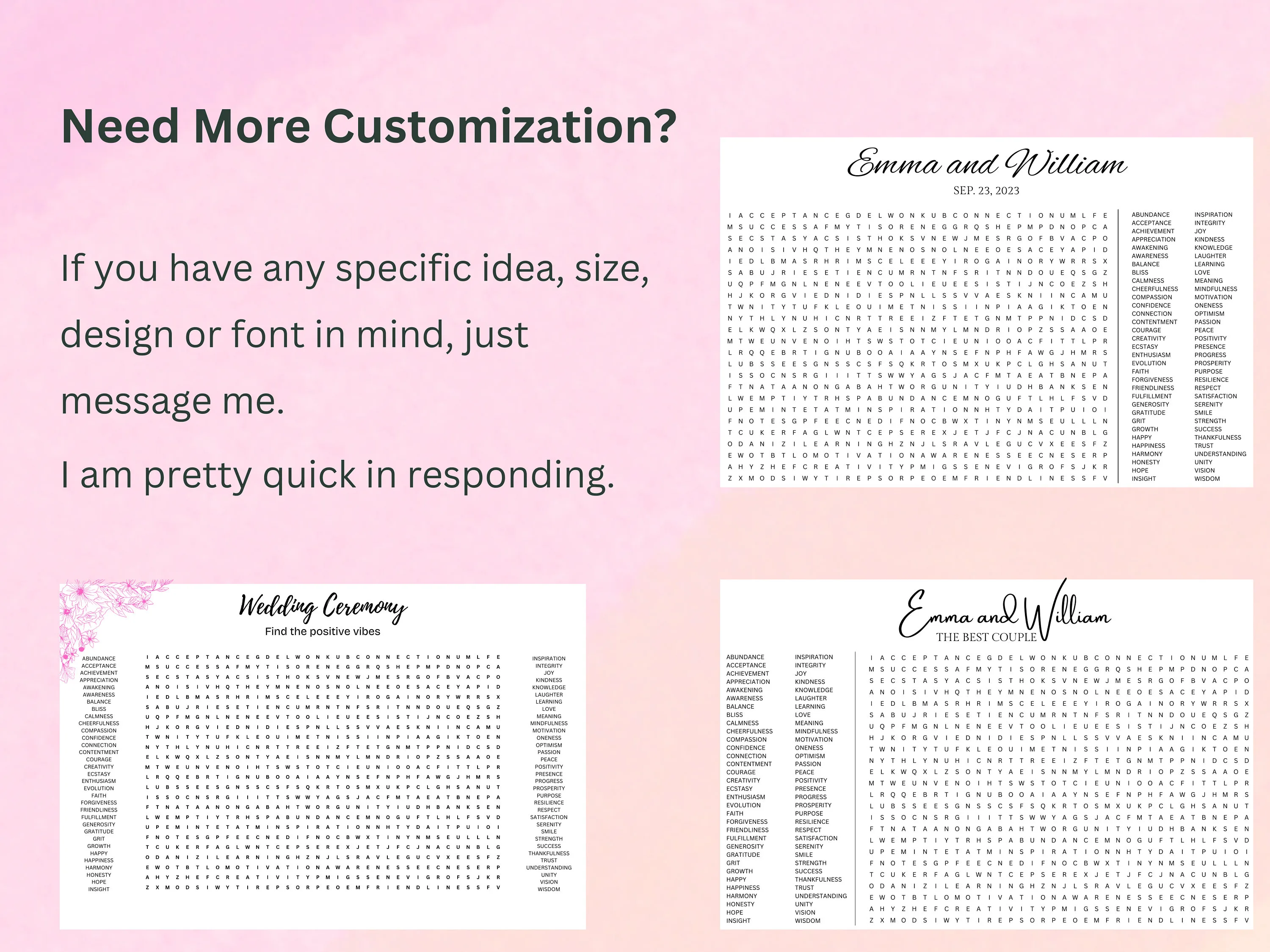 Giant Wedding Word Search Puzzle – Engagement Party Activity 6