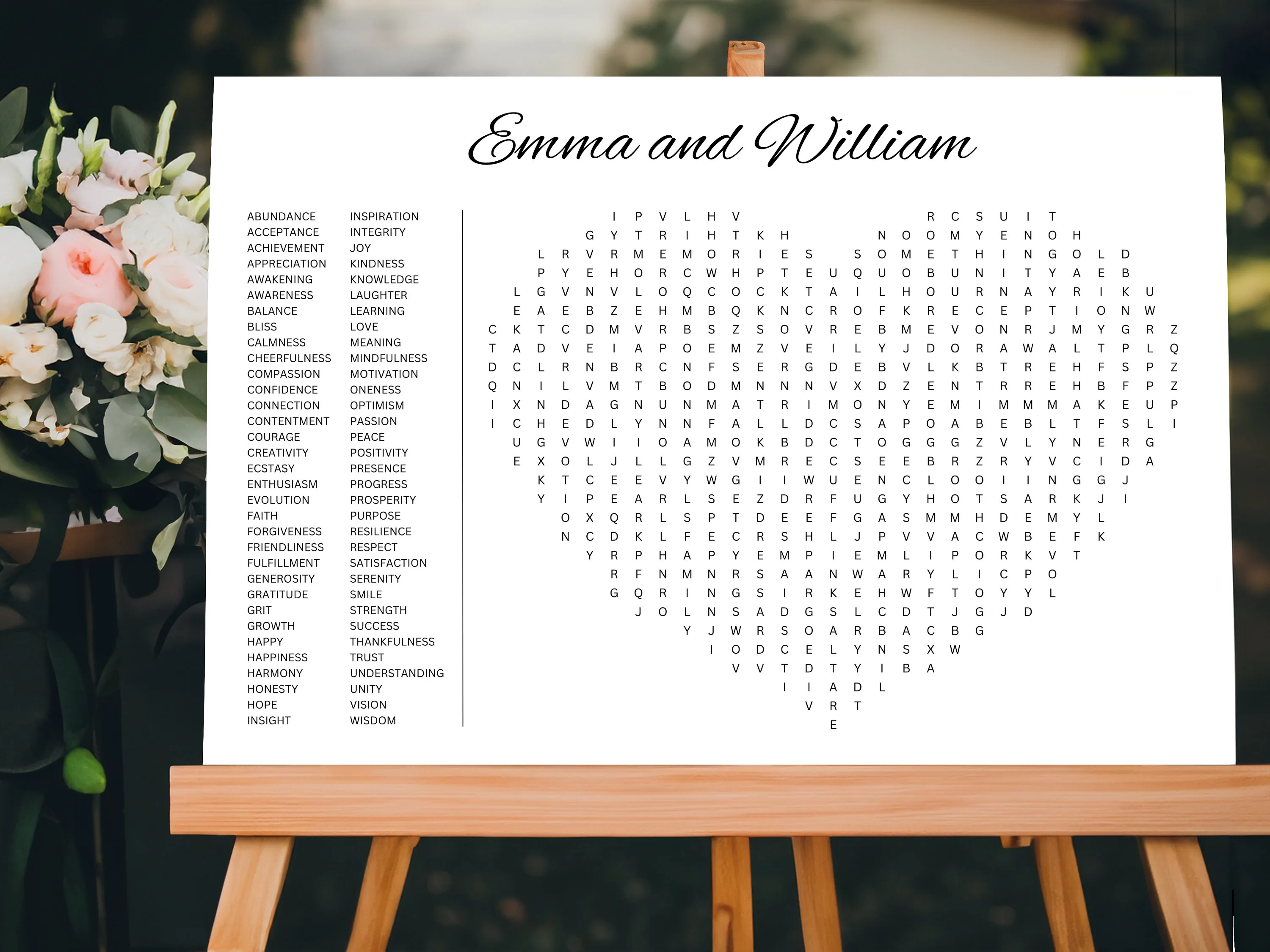 Giant Wedding Word Search Puzzle – Engagement Party Activity 8