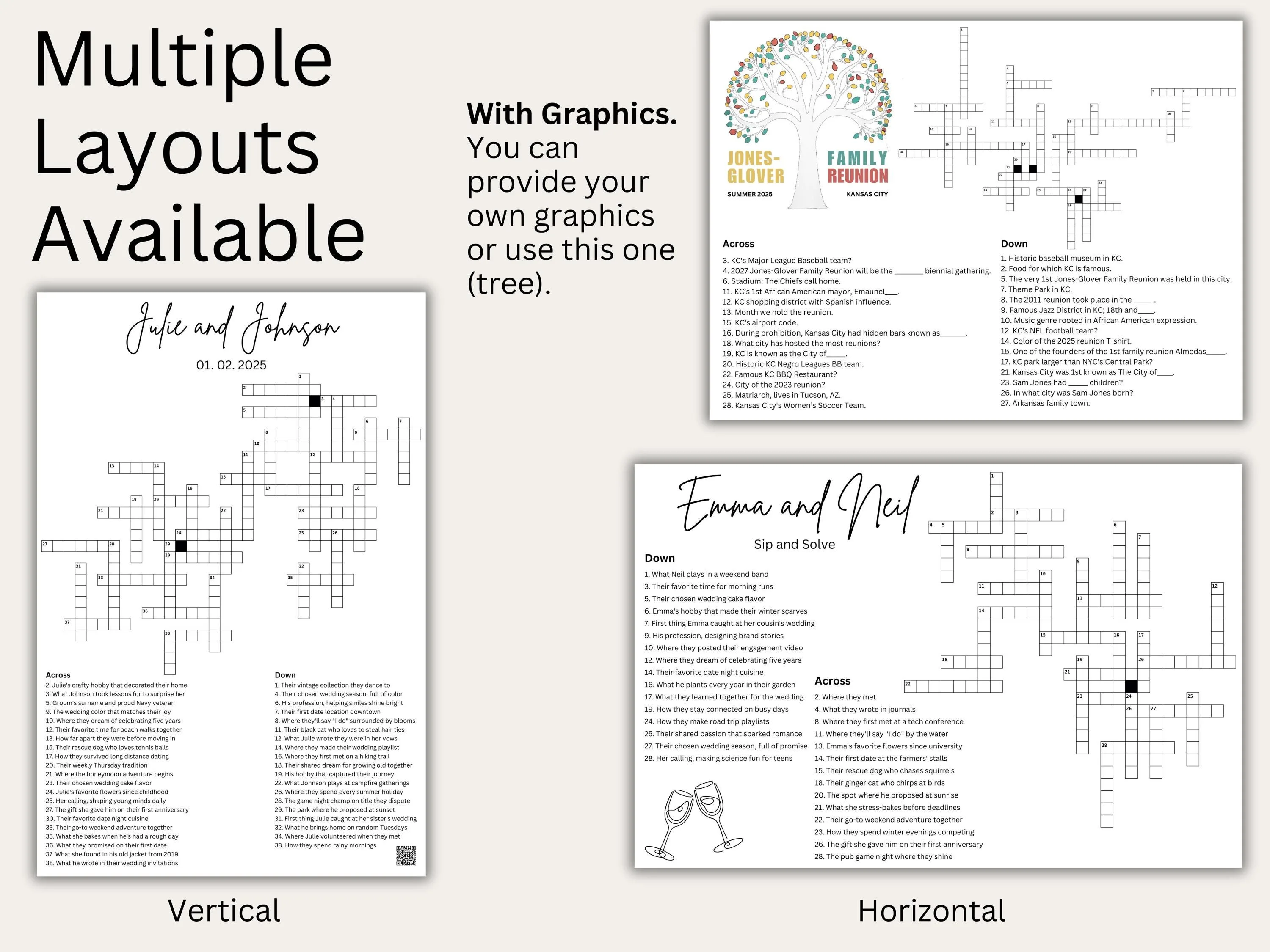 Custom Family Reunion Crossword Puzzle – Personalized Giant Poster 3