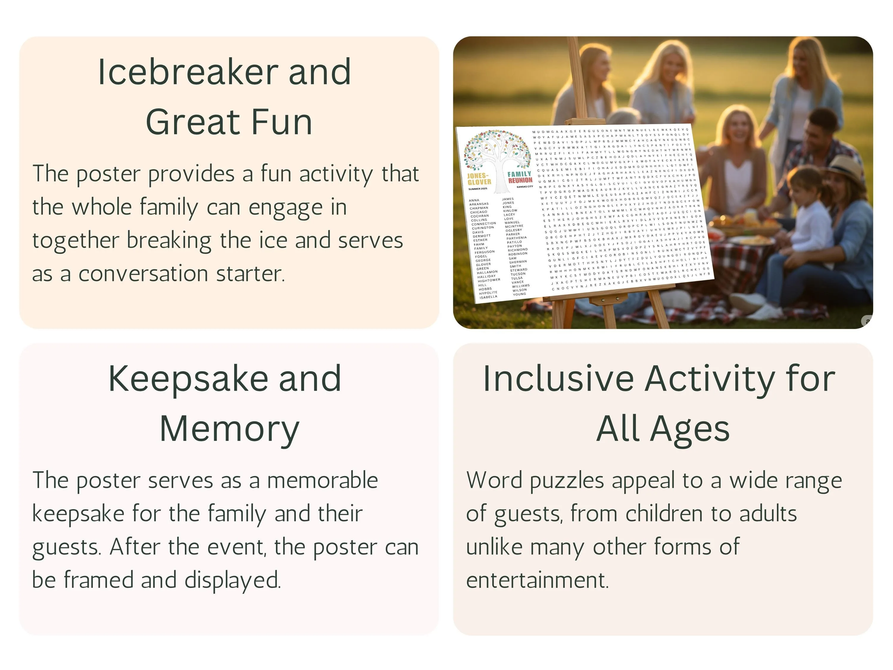 Custom Family Reunion Word Search Puzzle – Giant Party Game Poster 6