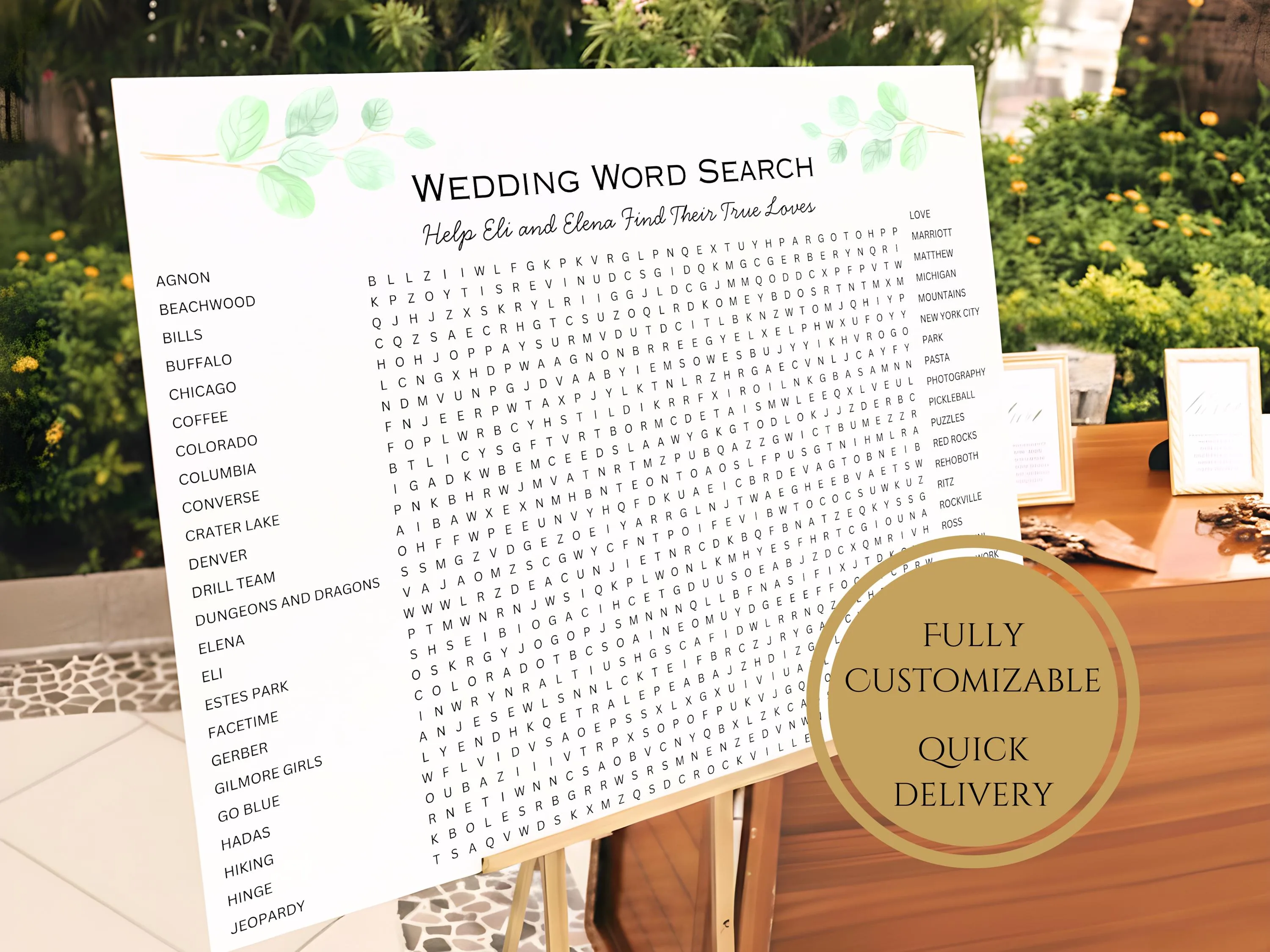 Floral Wedding Word Search Puzzle – Bridal Shower Party Game 6