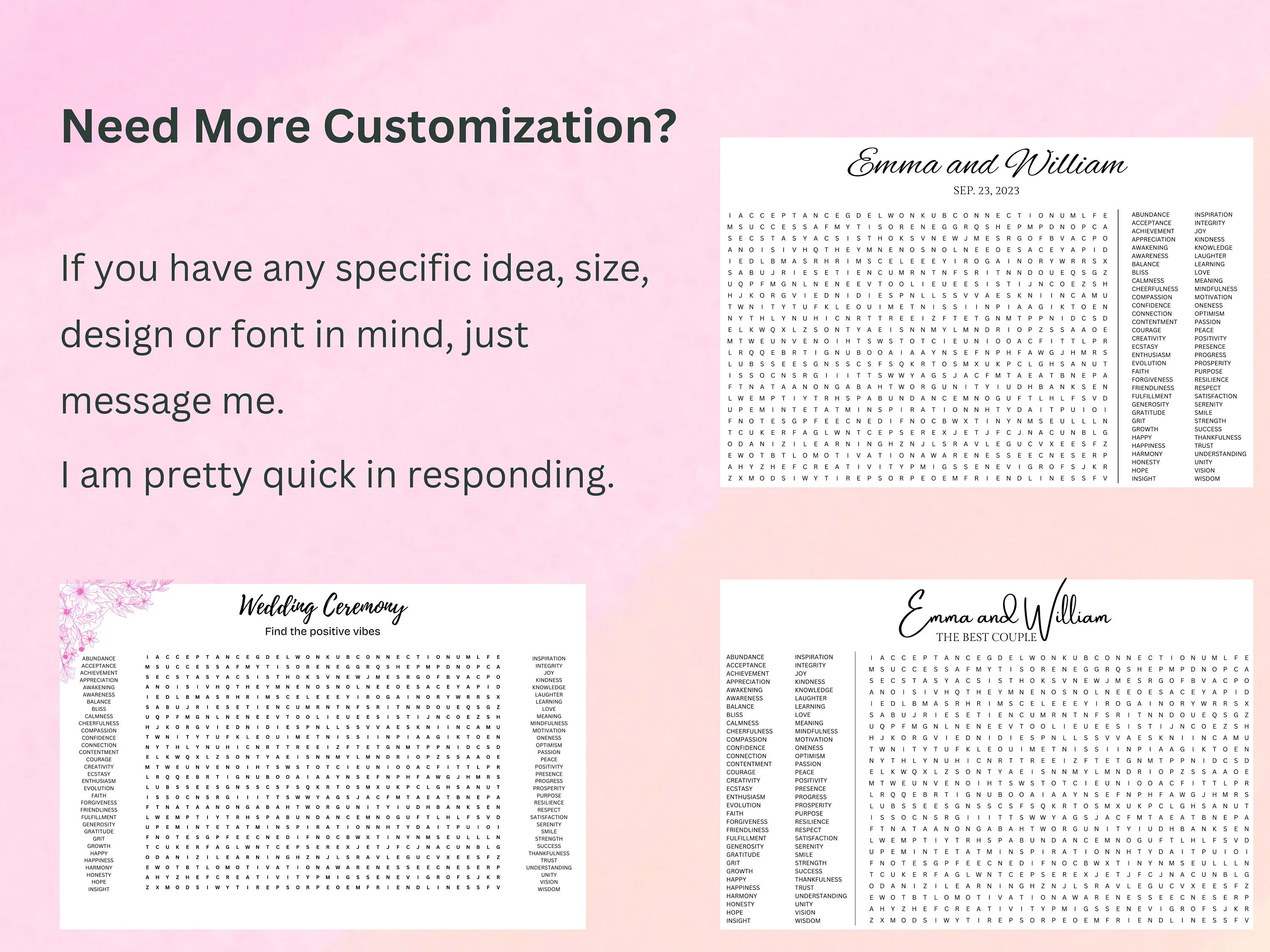 Giant Wedding Word Search Puzzle – Custom Reception Activity 6