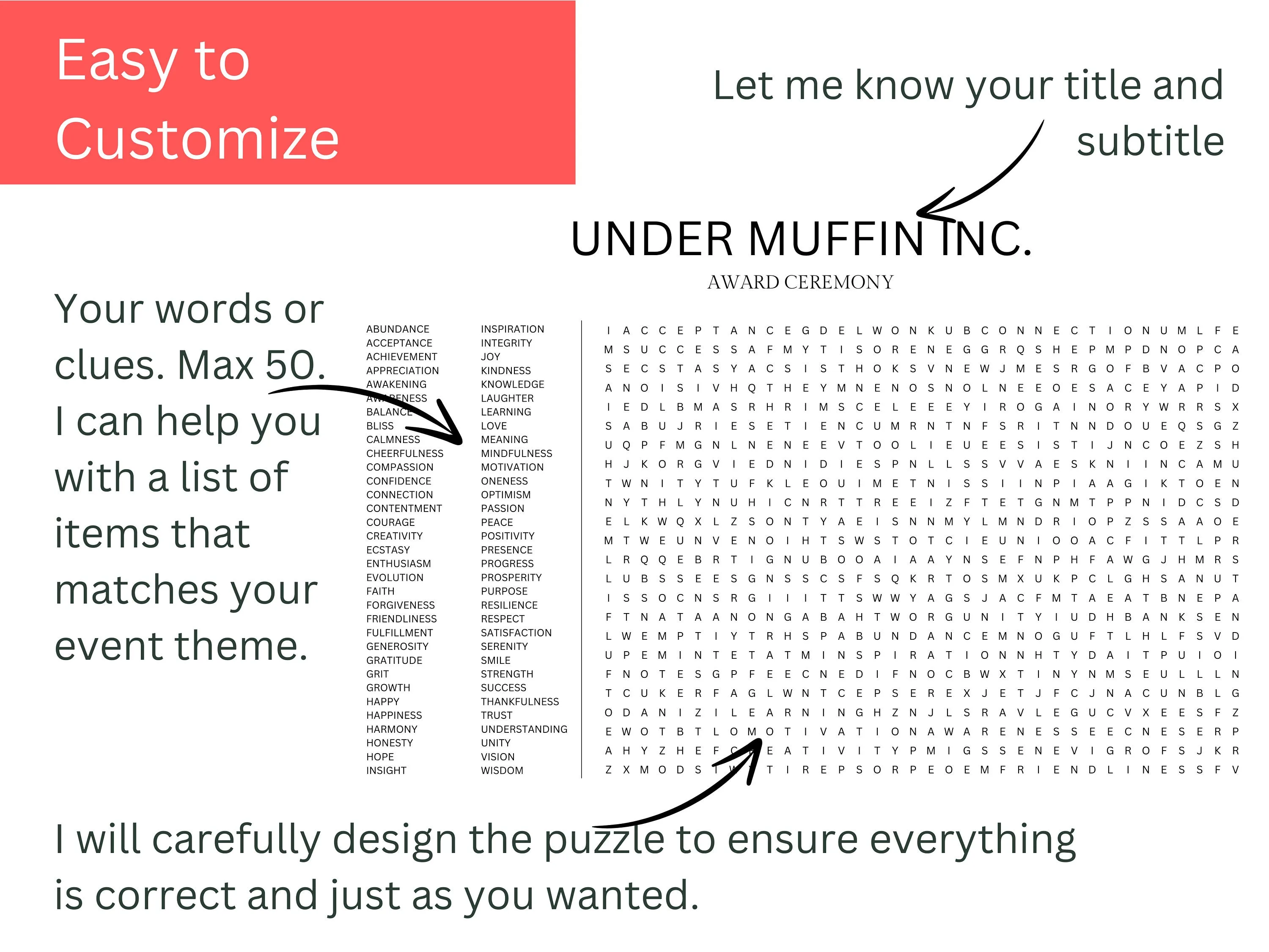 Custom Giant Word Search Poster – Office Party & Team Building Game 2