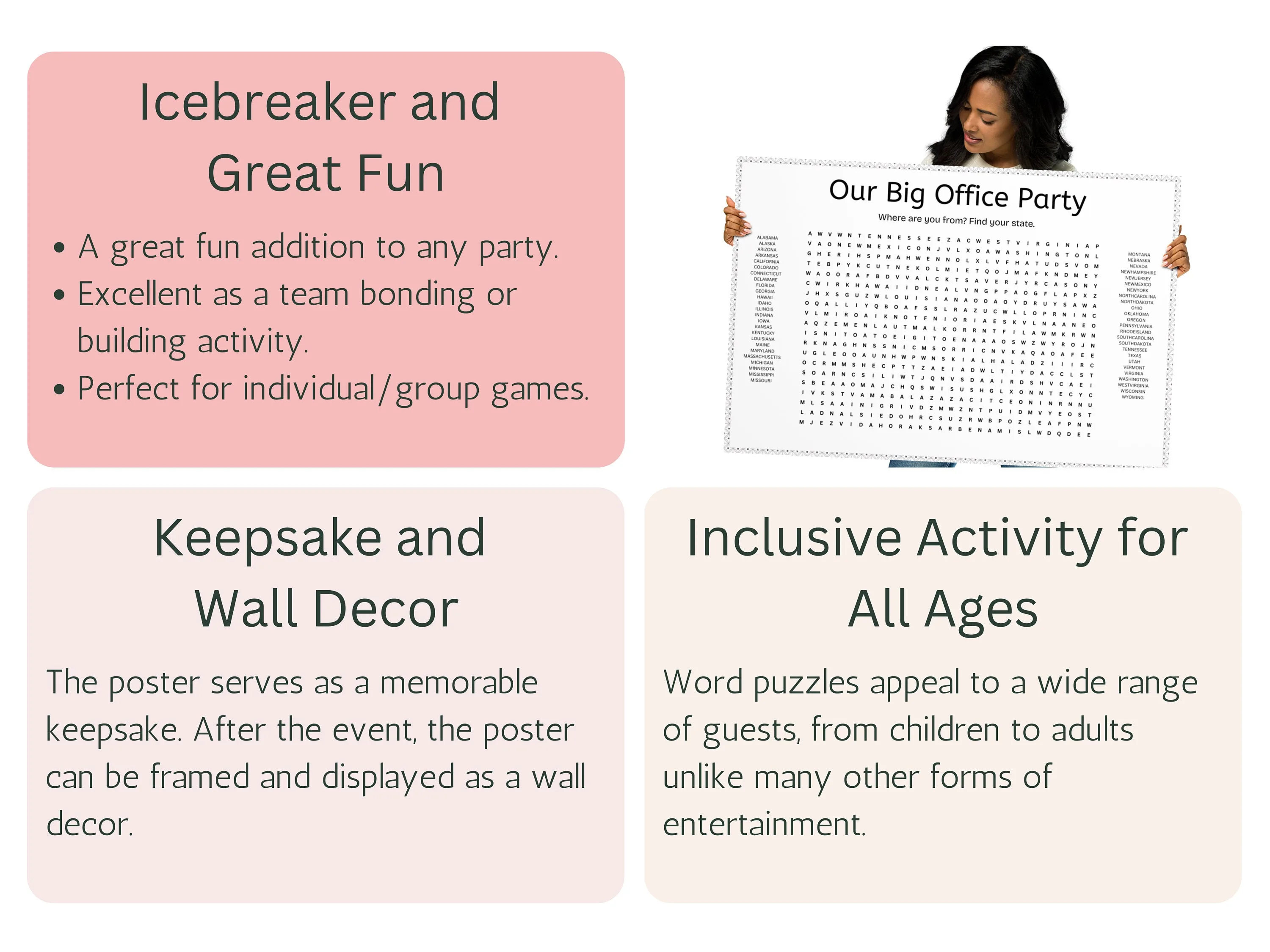 Custom Giant Word Search Poster – Office Party & Team Building Game 5