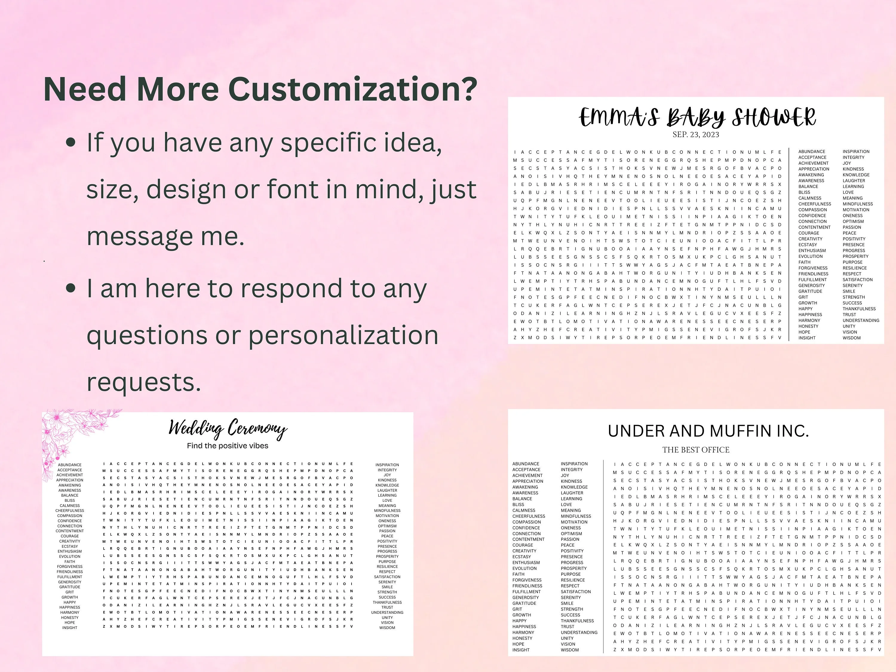 Custom Giant Word Search Poster – Office Party & Team Building Game 6