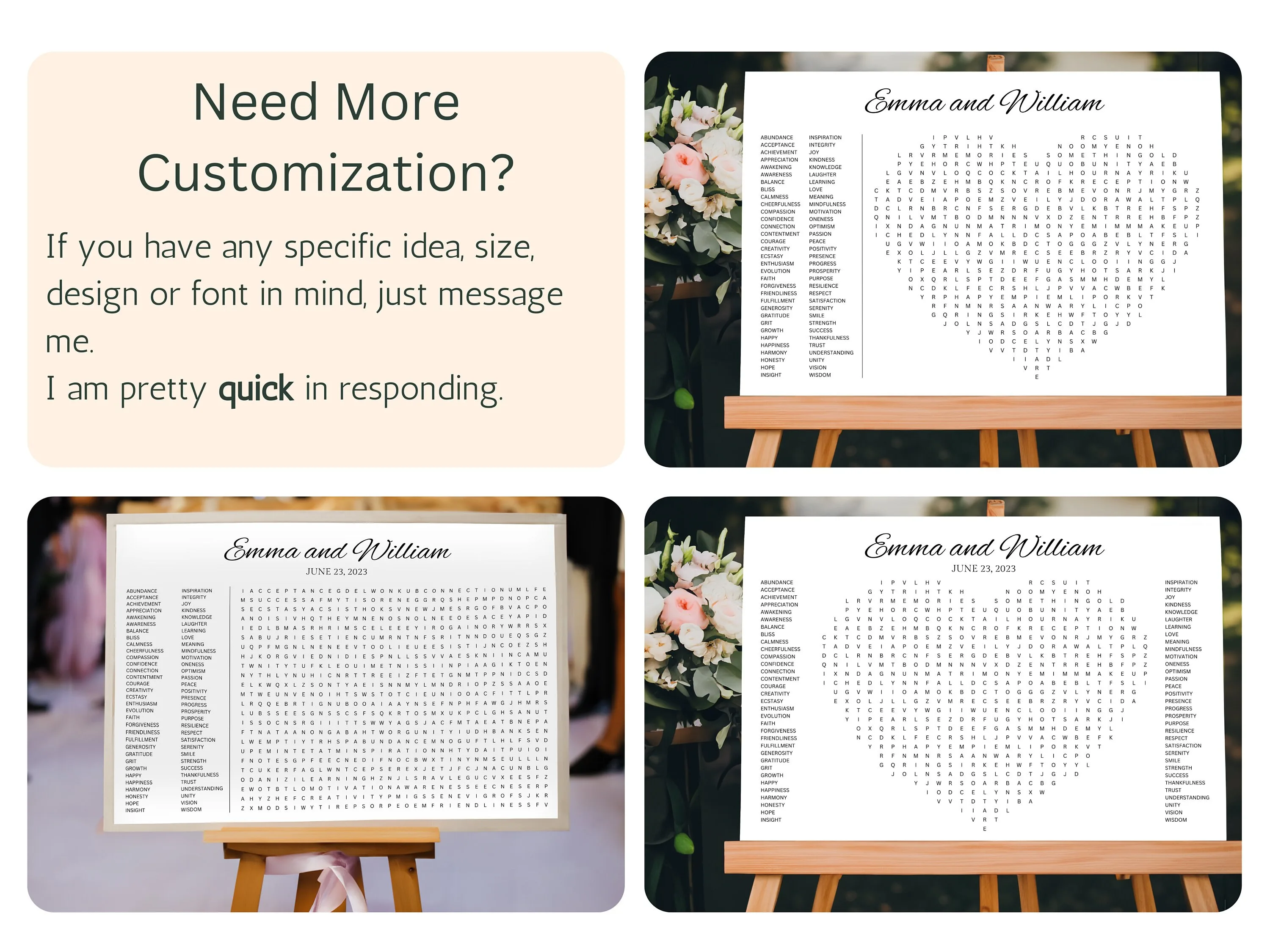Heart-Shaped Wedding Word Search Puzzle – Dry-Erase Reception Game 6