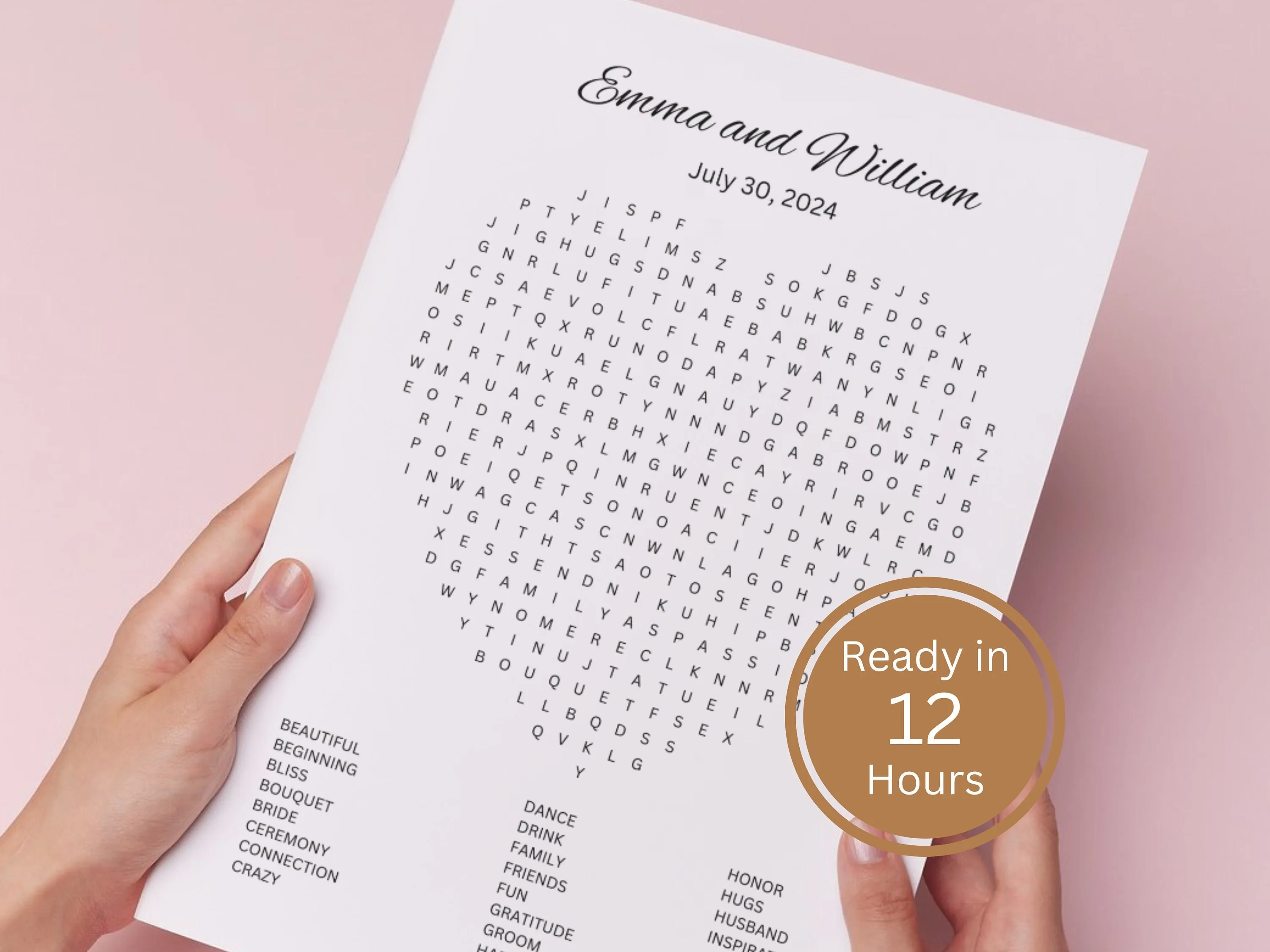 Printable Wedding Word Search Puzzle – Bridal Shower Game