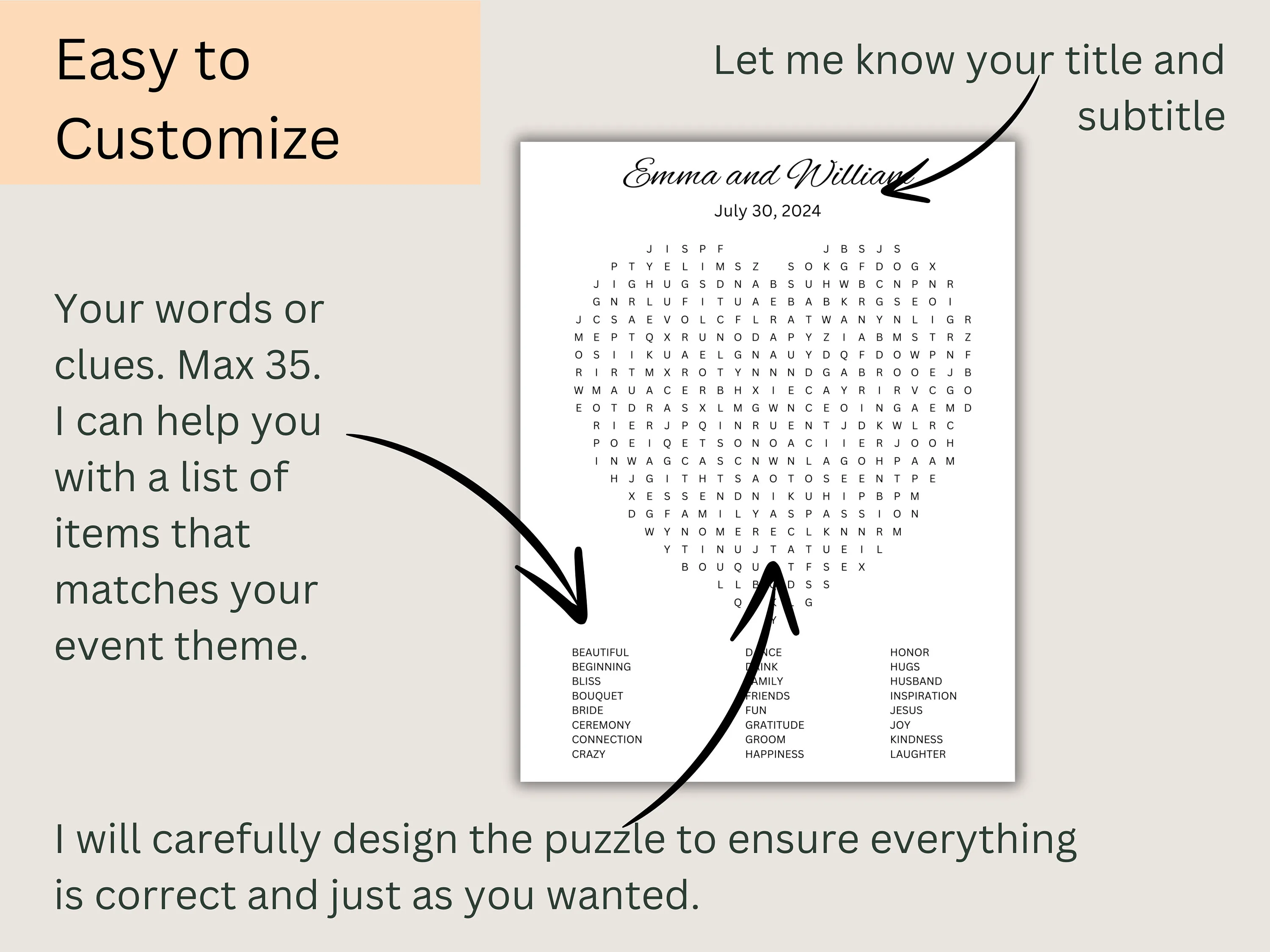 Printable Wedding Word Search Puzzle – Bridal Shower Game 2