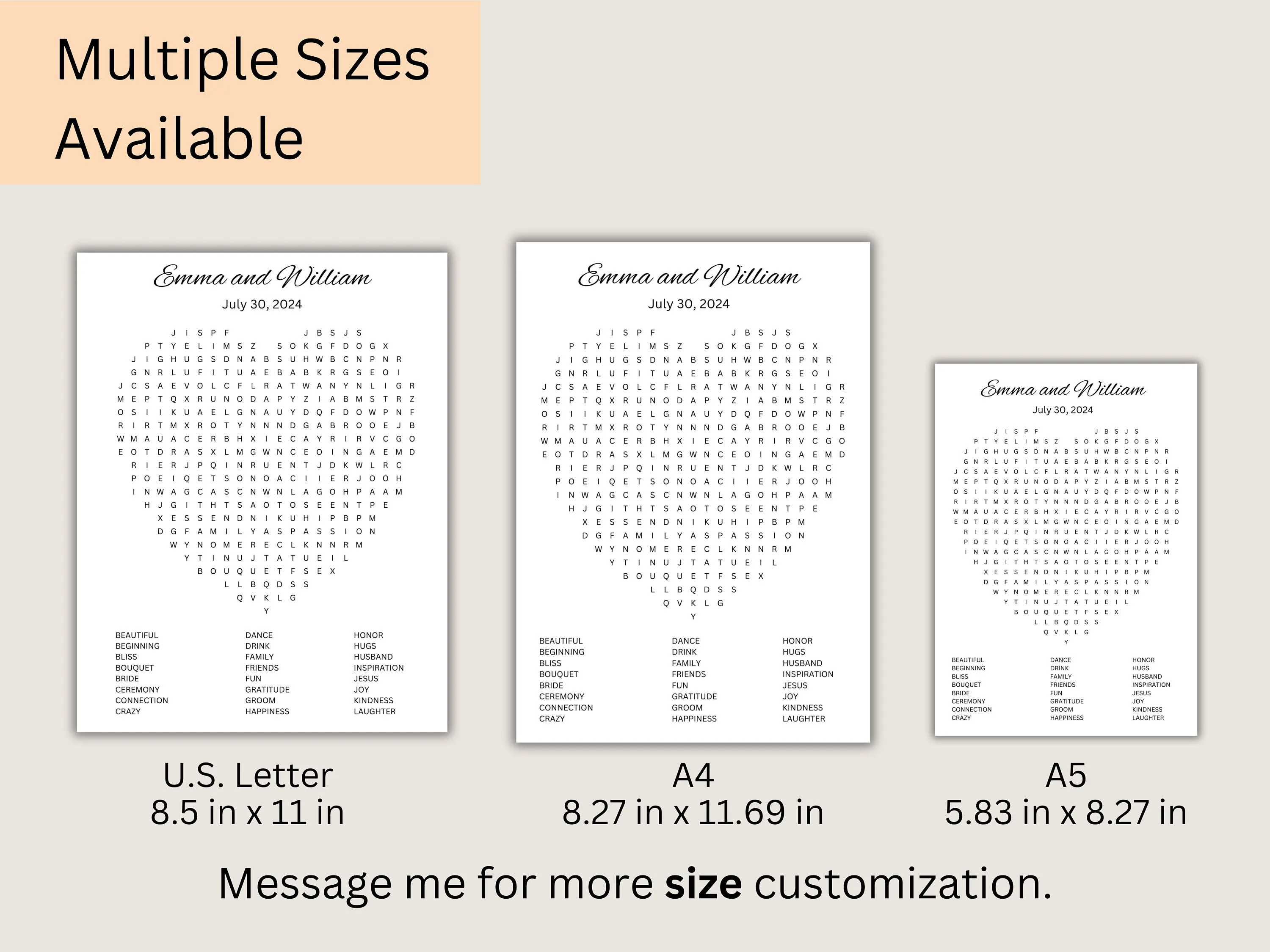 Printable Wedding Word Search Puzzle – Bridal Shower Game 3