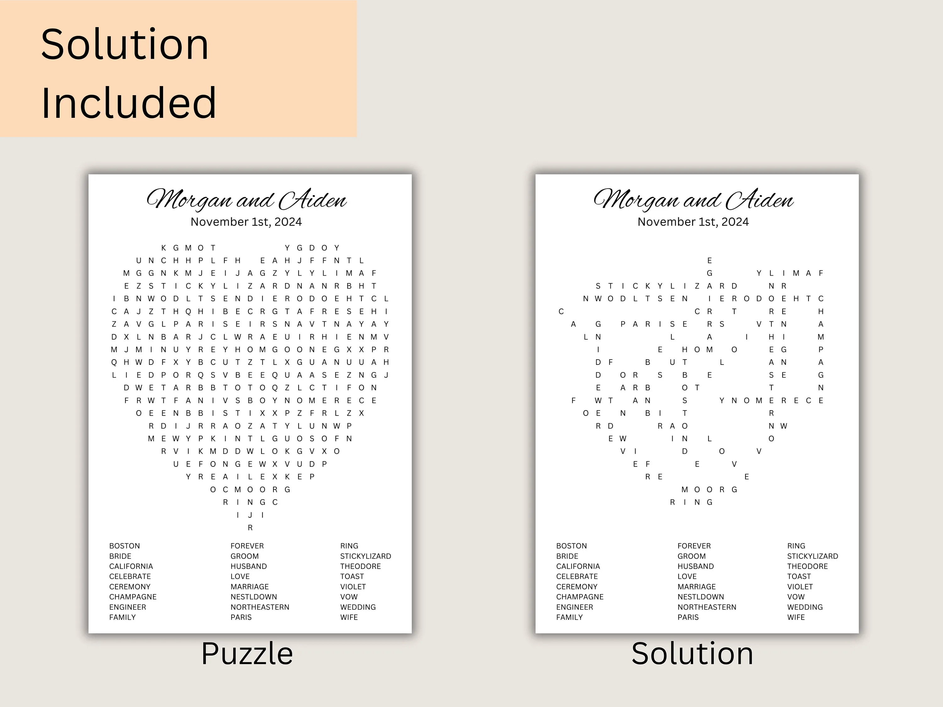 Printable Wedding Word Search Puzzle – Bridal Shower Game 4