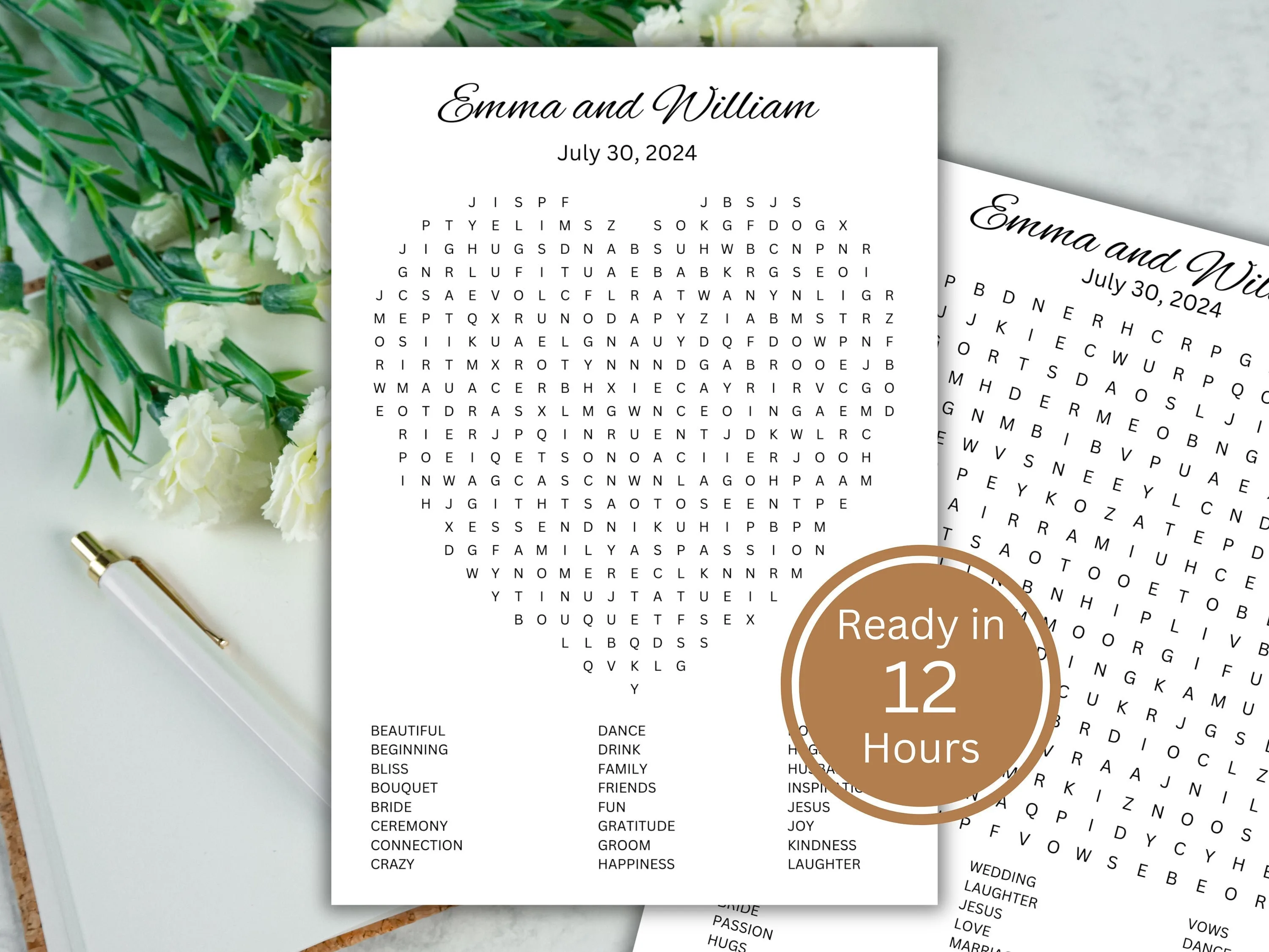 Printable Wedding Word Search Puzzle – Bridal Shower Game 7