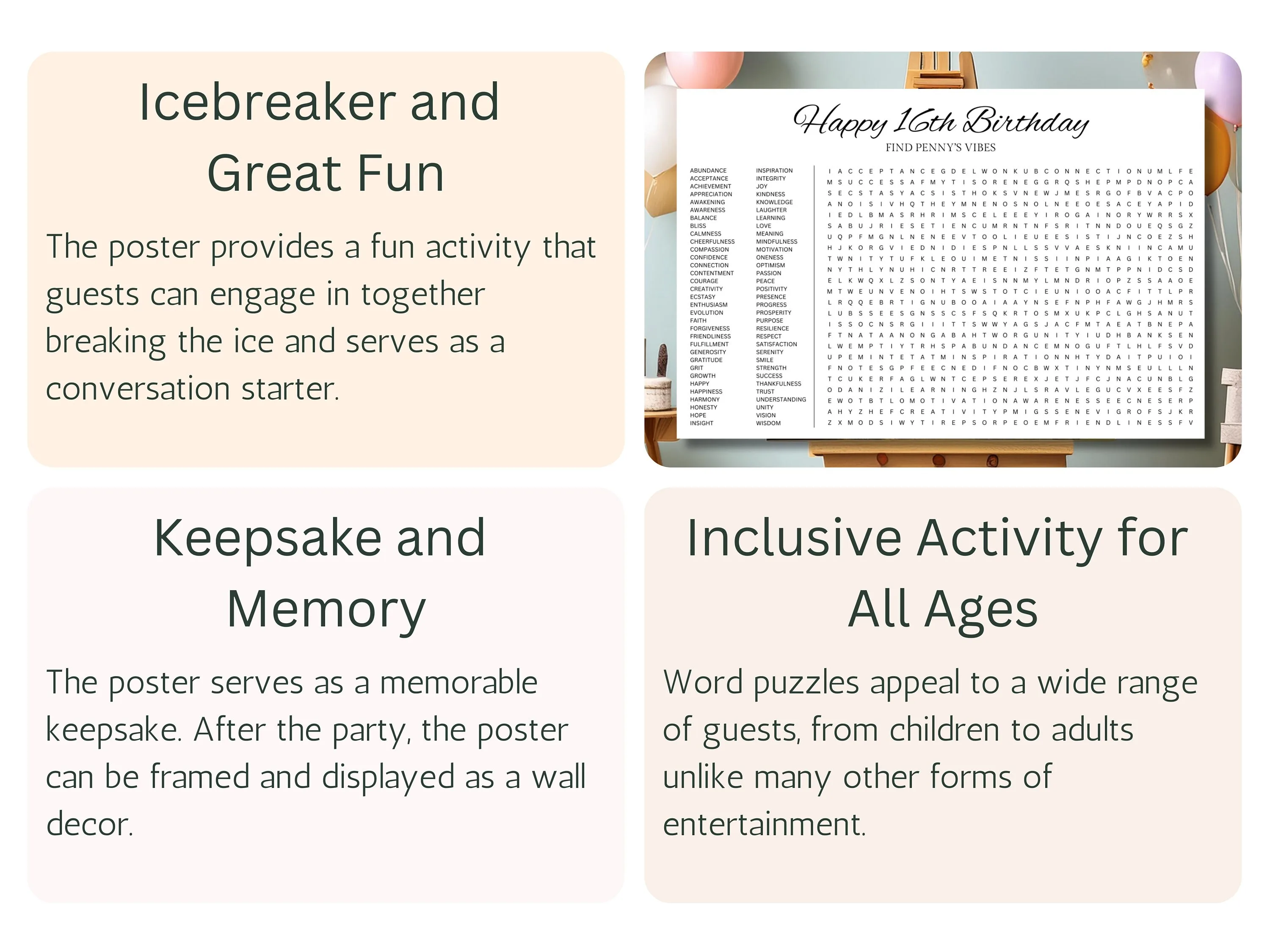 Custom Sip & See Word Search Puzzle – Baby Shower Shaped Game 3